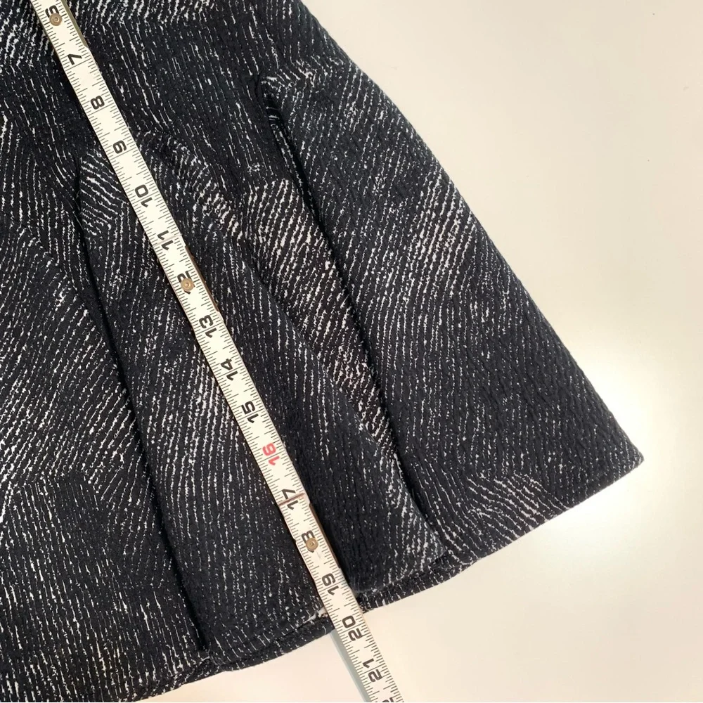 Banana Republic Godet Mini Skirt Black and White Striped Size 14 High Waist